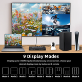 4K HDTV Multiviewer Switch 4x1 with Capture Card - Black