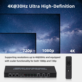 4K HDTV Multiviewer Switch 4x1 with Capture Card - Black