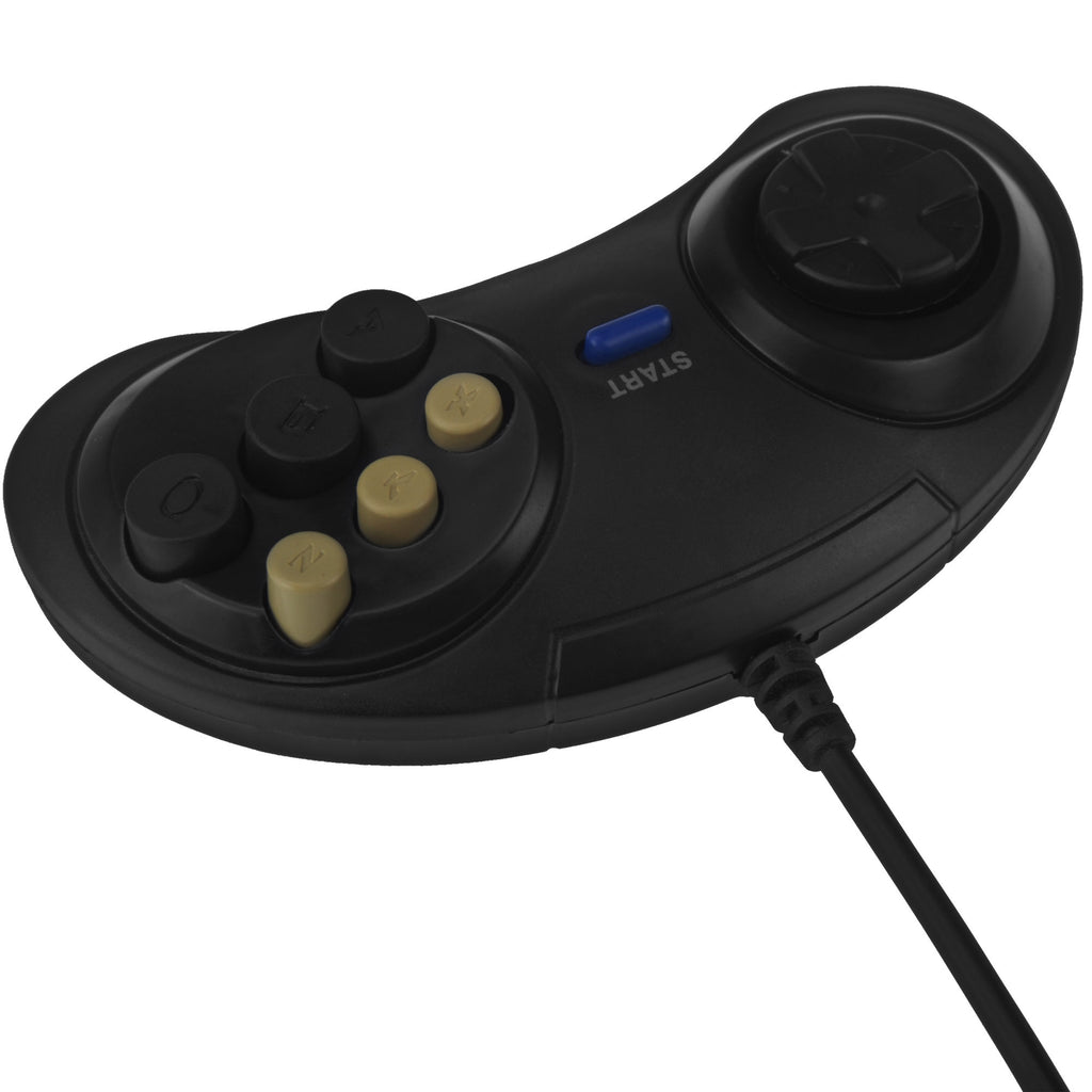 Sega Genesis Black Wired Classic Controller – Flashback Limited