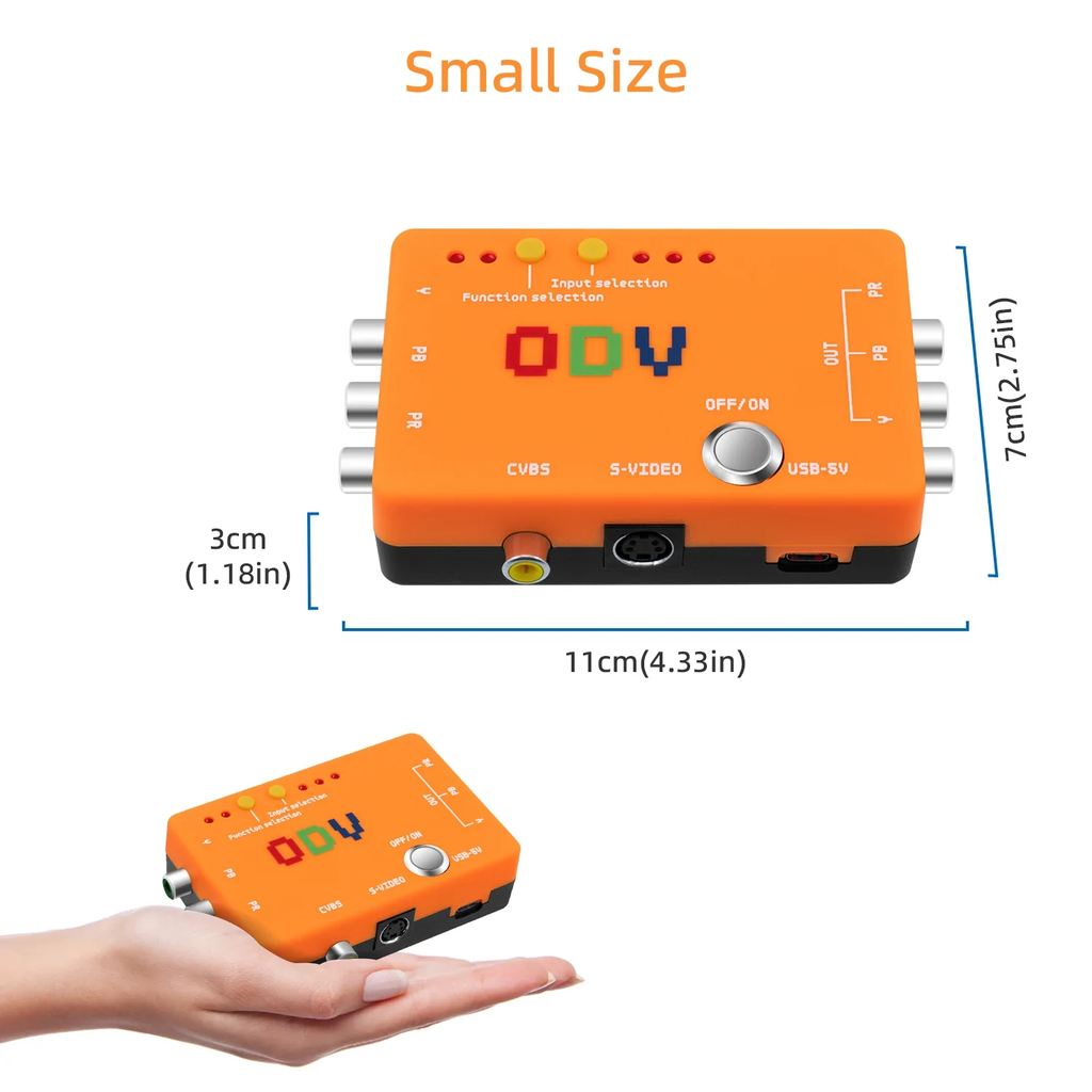 ODVII Component/CVBS/SVideo to Component Converter for Retro Gaming