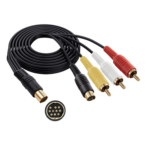 Gold Plated SAV RCA Video Audio Composite Cable for Sega Saturn