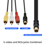 Gold Plated SAV RCA Video Audio Composite Cable for Sega Saturn