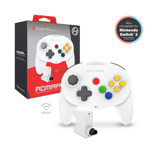 White Admiral Premium BT Controller for N64/Switch/SwitchLite/PC/MAC/And