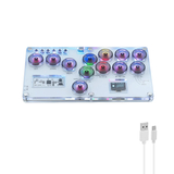 12 Button Leverless Arcade Controller for PC/Switch/PS4/PS3-Transparent Gray