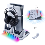 DOBE Multifunctional RGB Cooling Stand with Headphone Hook for PS5/PS5 Slim Cons