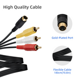 Gold Plated SAV RCA Video Audio Composite Cable for Sega Saturn