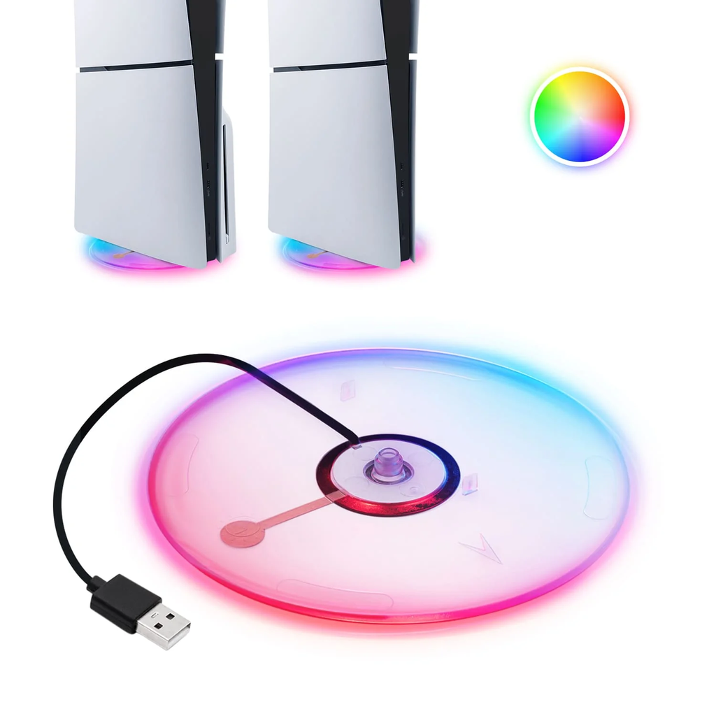 Iplay Transparent RGB Vertical Stand for PS5 Slim Disc/Digital Edition ...