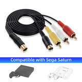Gold Plated SAV RCA Video Audio Composite Cable for Sega Saturn