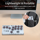 12 Button Leverless Arcade Controller for PC/Switch/PS4/PS3-Transparent Gray