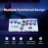 12 Button Leverless Arcade Controller for PC/Switch/PS4/PS3-Transparent Gray
