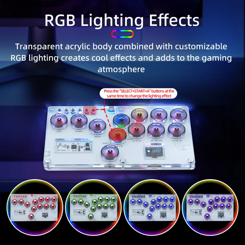 Fight Controller Buttons Fight Stick Kit Leverless Arcade Controller - 16-Key All-Button Fight ...