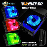 Talismoon Whisper Fan Red Blue Green for Microsoft Xbox 360 Slim Cooling