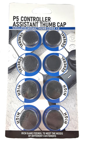 4 Sized Thumbstick Cap sets for the Playstation 5 Controller Black