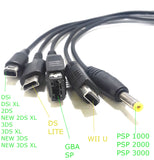 5 in 1 USB Fast Charging Cable for Nintendo and PSP Handhelds