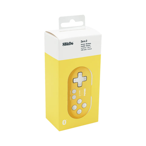 Yellow 8Bitdo Zero 2 Bluetooth Gamepad for the Switch/Windows/Mac/Android/Pie