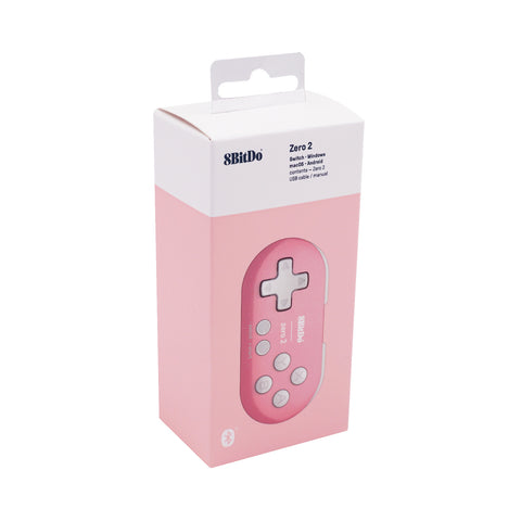 Pink 8Bitdo Zero 2 Bluetooth Gamepad for the Switch/Windows/Mac/Android/Pie