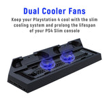 Dobe Vertical Charing Stand with Cooling Fans and USB Hub for the PS4/Slim/Pro