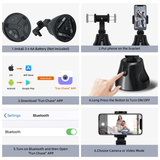 360 Degree Rotation Face Tracking Gimbal Stabilizer for Mobile Phone - Black