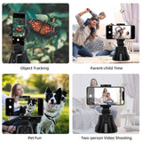 360 Degree Rotation Face Tracking Gimbal Stabilizer for Mobile Phone - Black