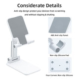 White Foldable Stand/Holder with Adjustable Height for Phones/Tablet/Readers