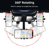 360° Rotatable & Retractable Car Rearview Mirror Phone Holder for Mobile Phone