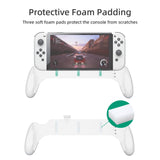 White Handheld Grip with Stand for the Nintendo Switch and Switch OLED