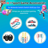 10 In 1 Sport Game Accessories for Nintendo Switch/Switch OLED Joy-Con