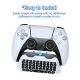 White Wireless Mini Keyboard for the Sony Playstation 5 DS5 controller