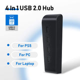 Black Dobe 4 Port USB 2.0 hub for the PS5 Consoles