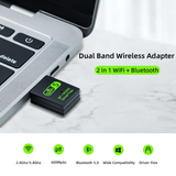 2 In 1 AC600Mbs USB Wifi Bluetooth Wireless Adapter for PC