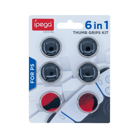 Ipega 6 in 1 Thumbstick Cap Grip Set for the Sony Playstation 5 Dualshock 5 Controller