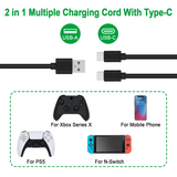 9ft 2 in 1 USB-C Charge Cable for the PS5 / Series SX / Switch Lite