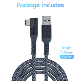 18 foot Oculus Braided USB-C Angled Data Cable